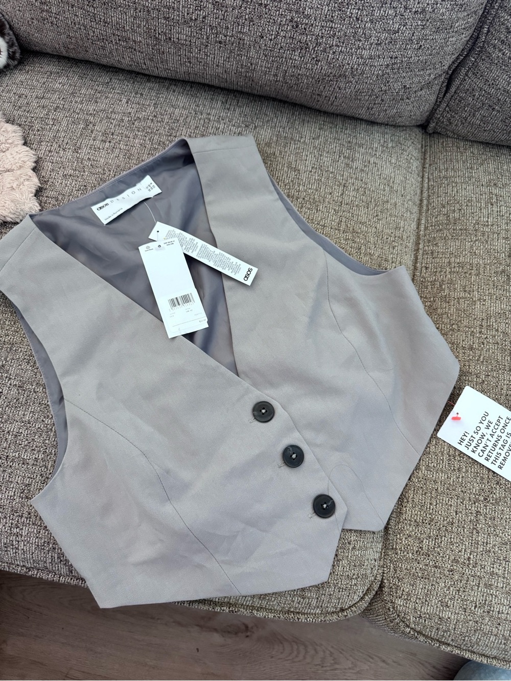ASOS gray vest women’s size 8
